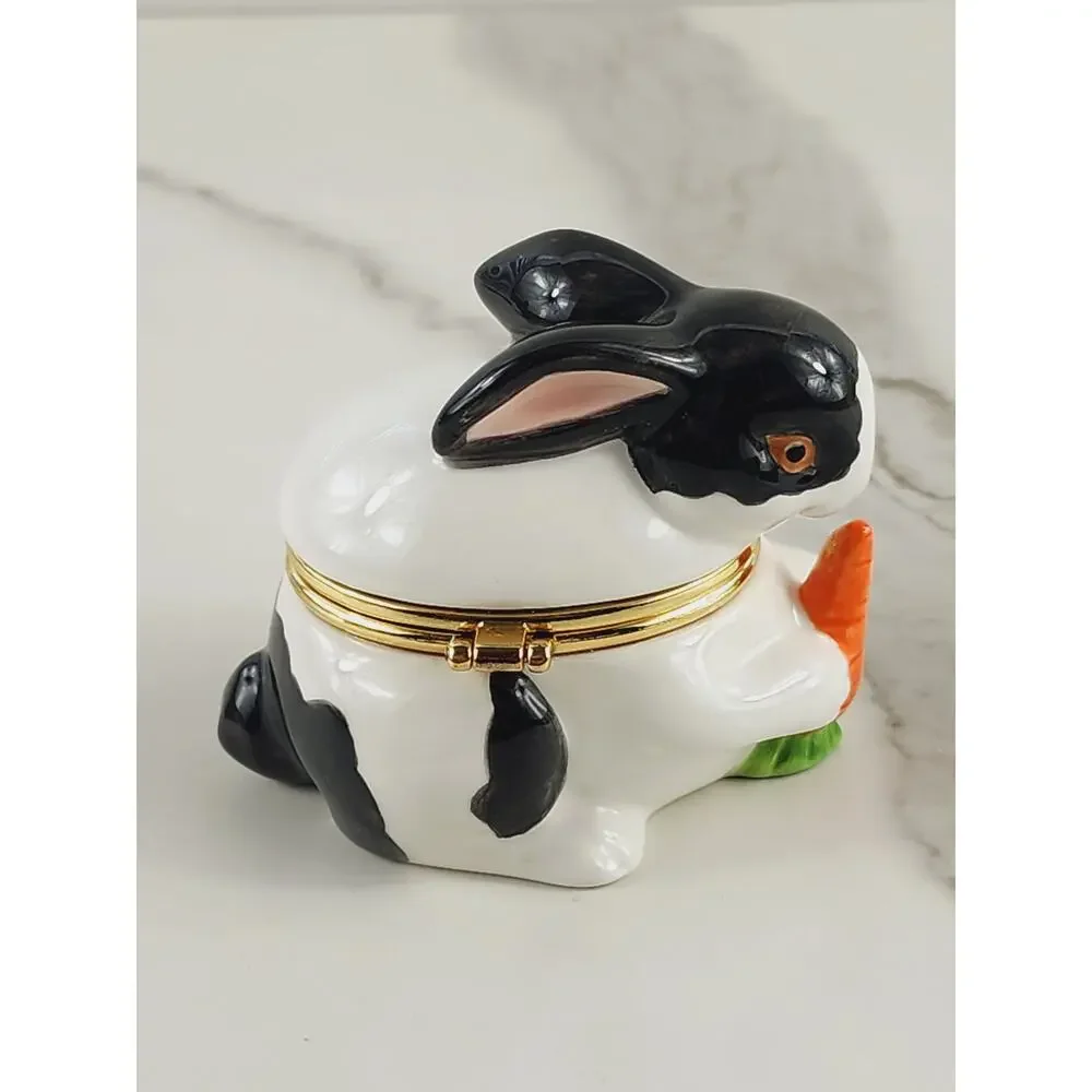 Mini Bunny Shaped Carrot Trinket Jewelry Box 3